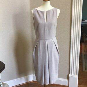 Badgley Mischka Champagne Gold Metallic Keyhole Sheath Dress - 8